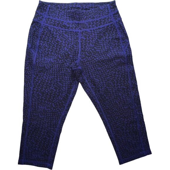 Tek Gear Purple Black Geometric Print Capri Leggings Athletic Compression Small - Picture 9 of 16